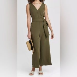 Olive Green Jumpsuit with belt, size small, tags attached, never worn